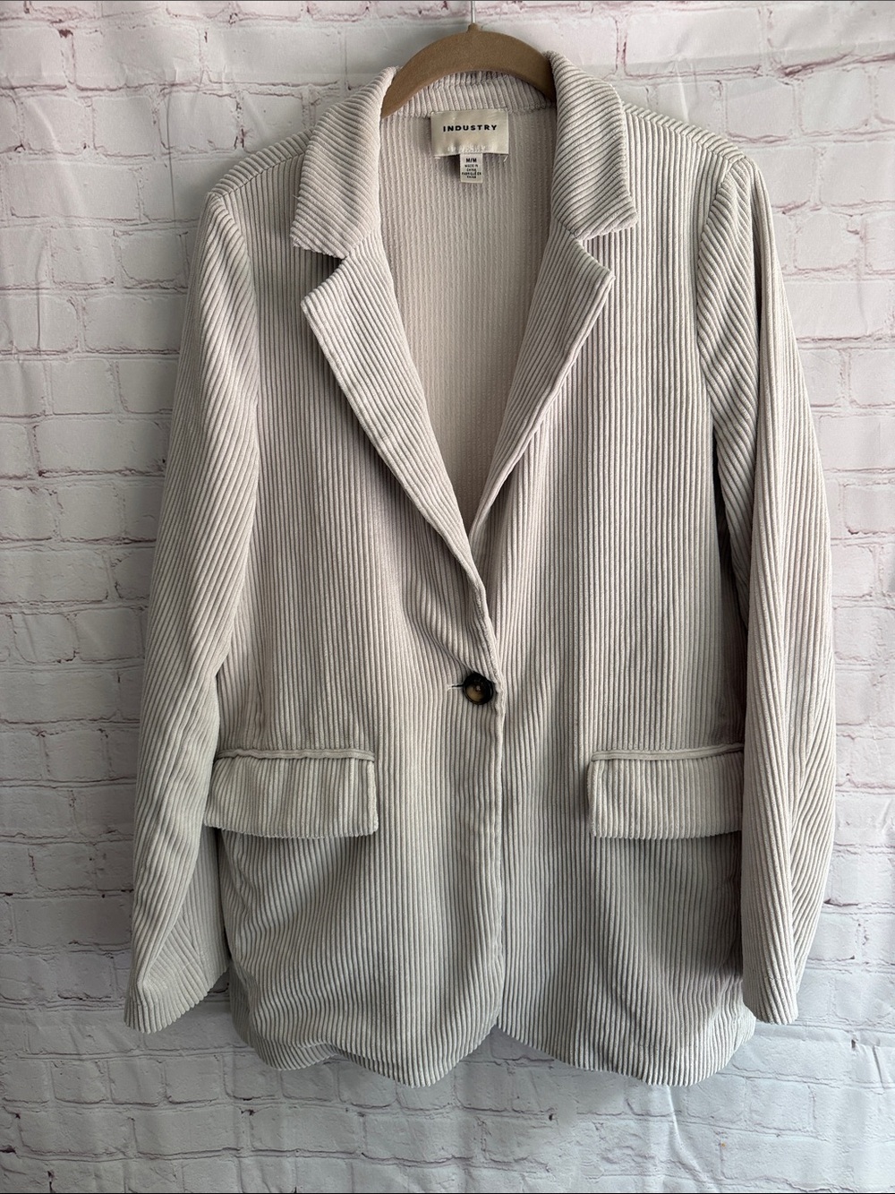 Industry Ivory Corduroy Single-Button Blazer Jacket Woman’s Size Medium